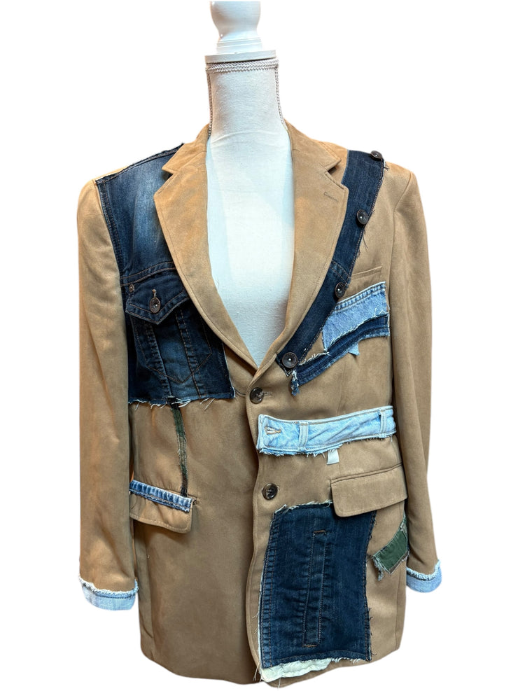 Denim Patchwork Blazer