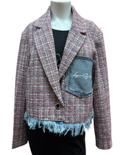 Micro Plaid Blazer