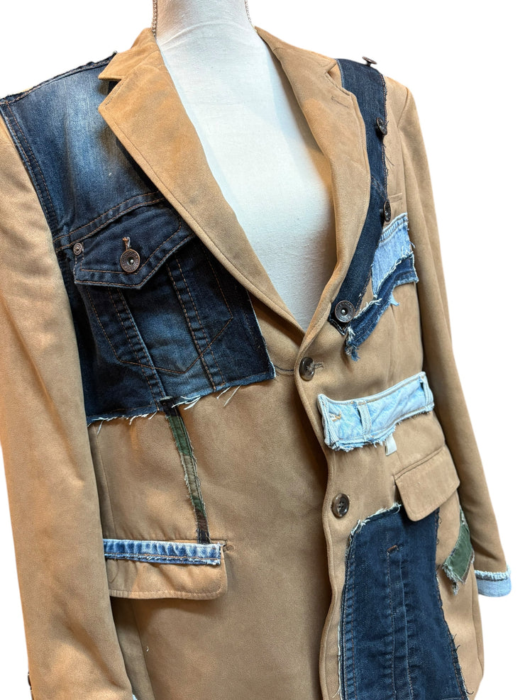 Denim Patchwork Blazer